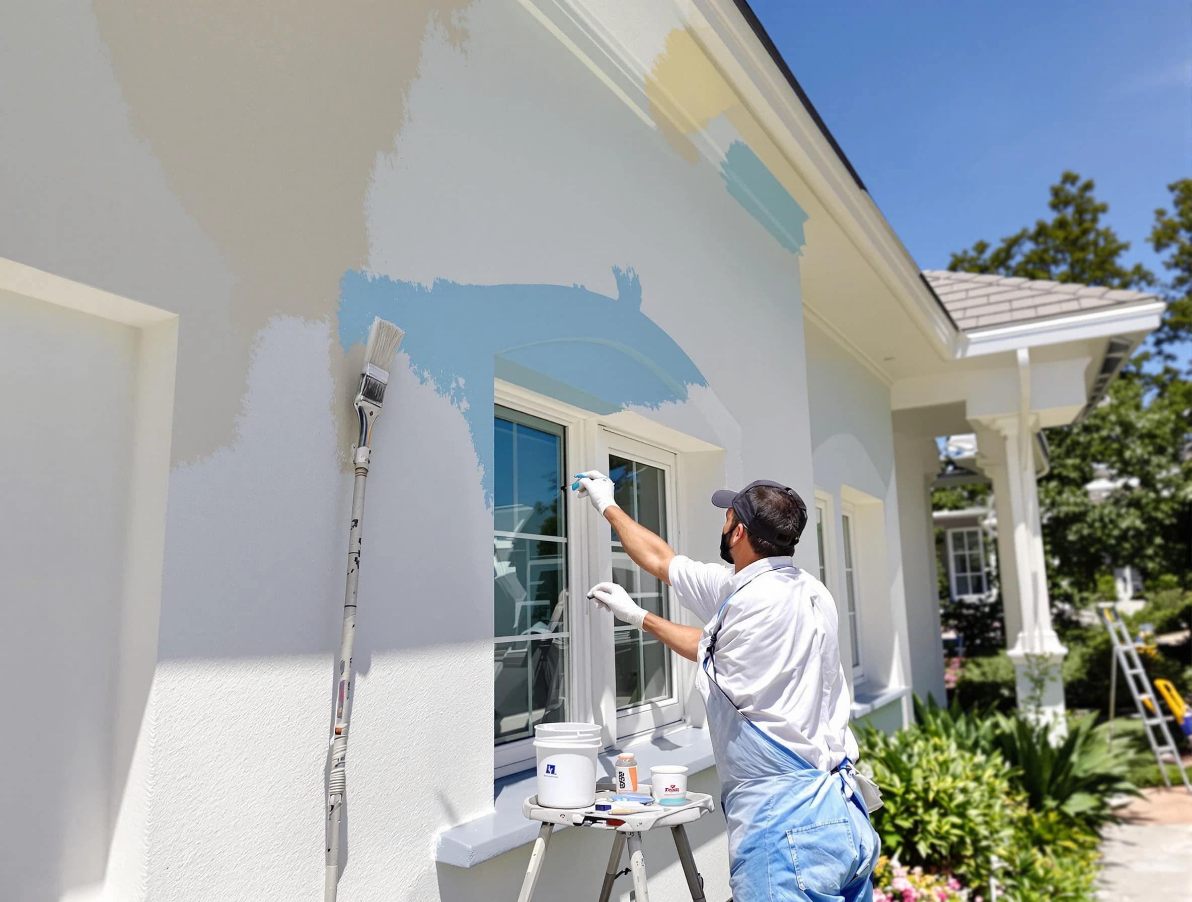 Fountain Hills House Painters professional painting the exterior of a house in Fountain Hills, AZ