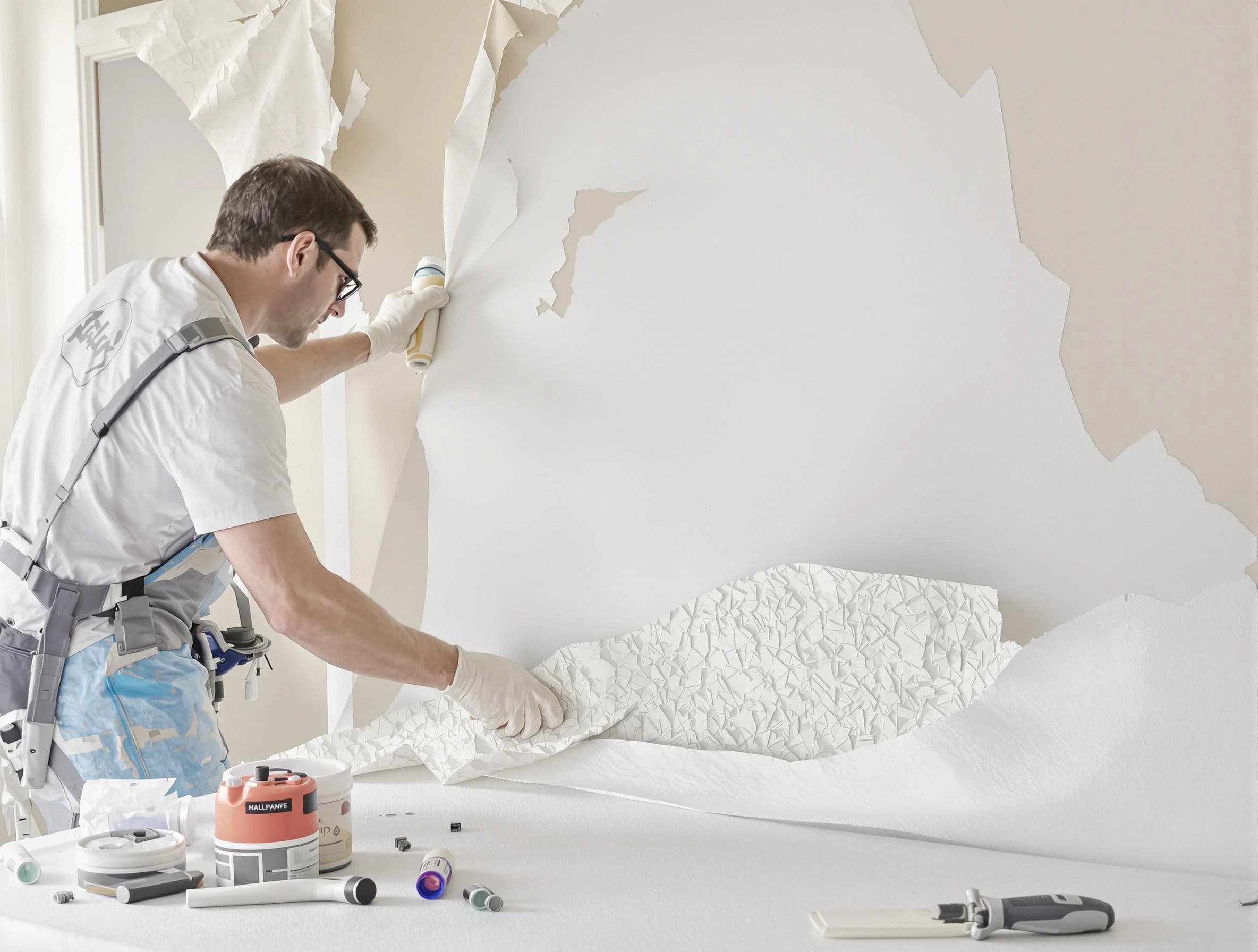 Detailed wallpaper removal and wall prep by Fountain Hills House Painters in Fountain Hills