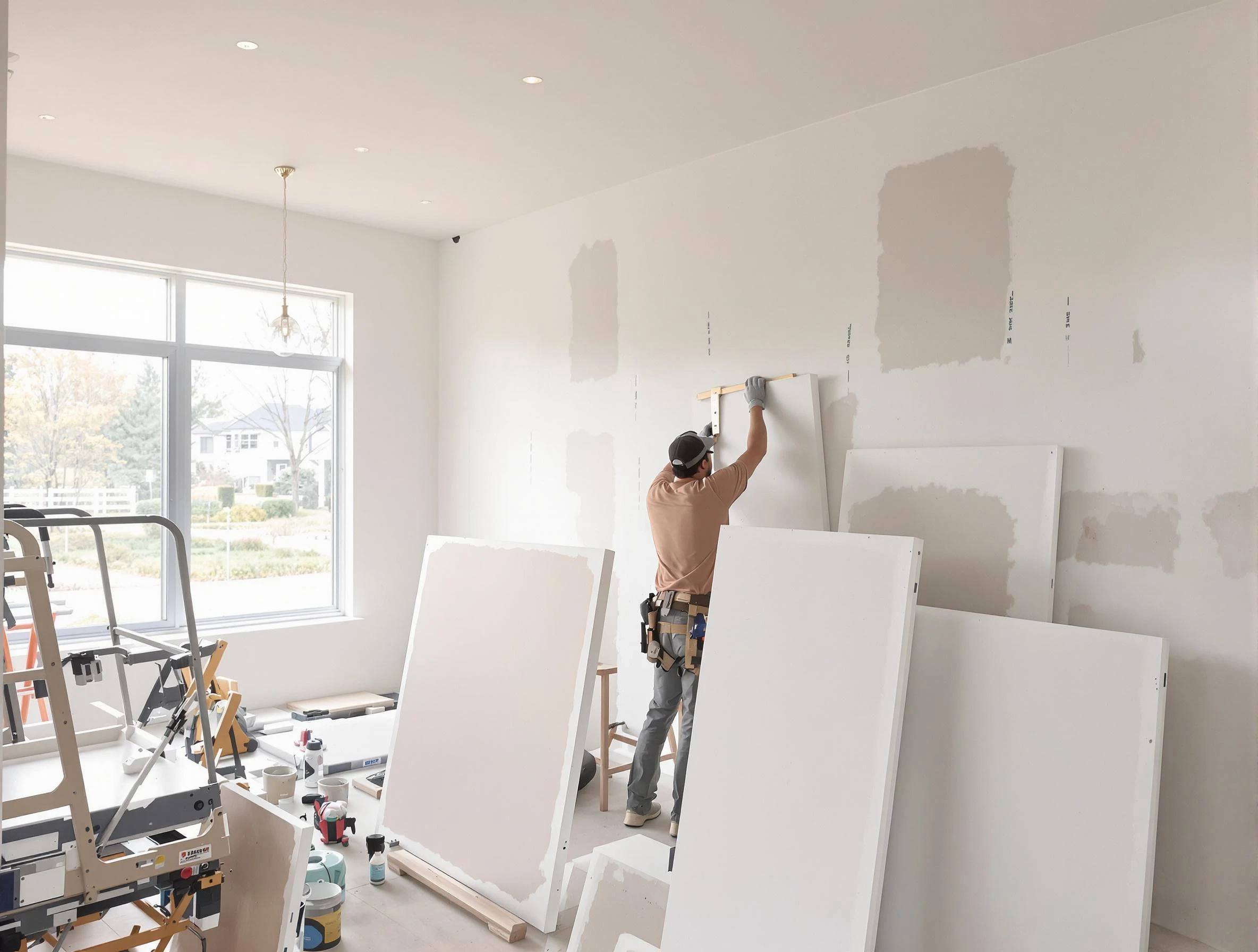 Fountain Hills House Painters precisely hanging drywall sheets in Fountain Hills, AZ